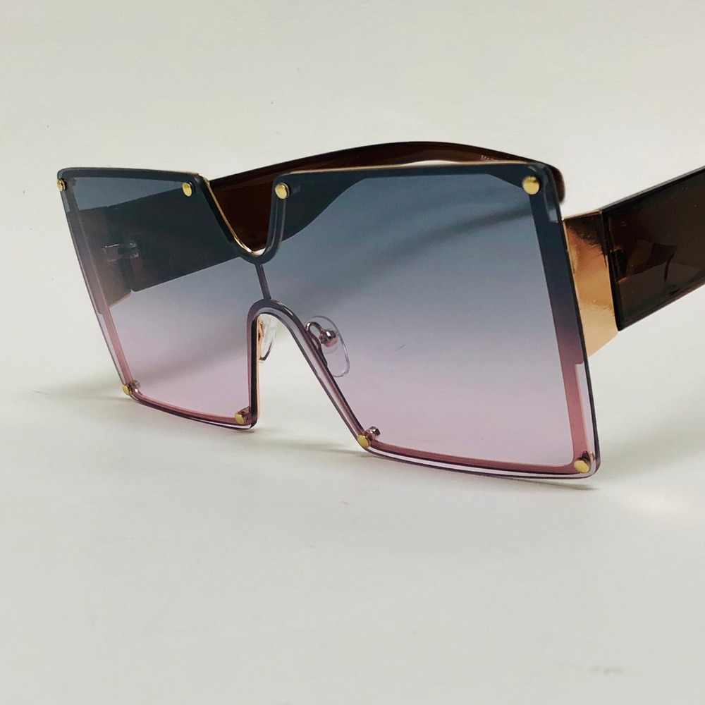 Oversized Square Sunglasses Fashion Women Flat Lens Shield XL Betty Style Lentes